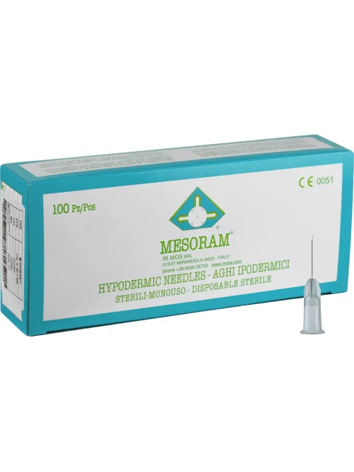 Игла для мезотерапии 27G (0,4x12мм) вн.д.0,22мм MESORAM,100шт./уп