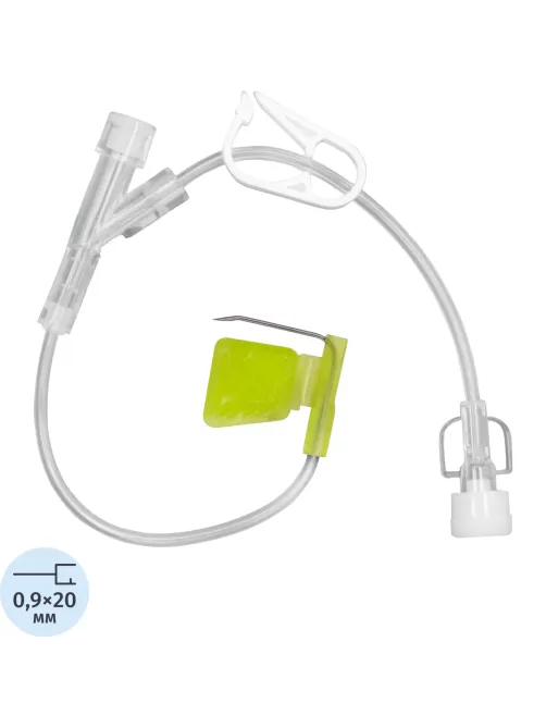 Игла Губера с крыл. и удл.,Y-коннект., HY 2020 20G (0,9х20 мм) KDL 10шт/уп