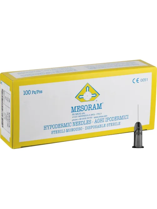 Игла для мезотерапии 33G (0,2x12мм) вн.д.0,16мм MESORAM,100шт./уп