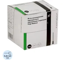 Игла инъекционная 21G (0,8х40 мм) VM 100шт/уп.