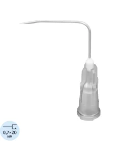 Игла Губера изогнутая, прямой угол, HC 2220 22G (0,7х20 мм) KDL 10шт/уп