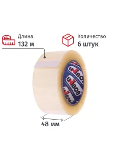 Клейкая лента UNIBOB 48х132 прозрач. 40мкр 6 шт/уп
