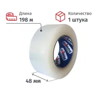 Клейкая лента упаковочная Unibob 48мм х 198м 45мкм прозрачная