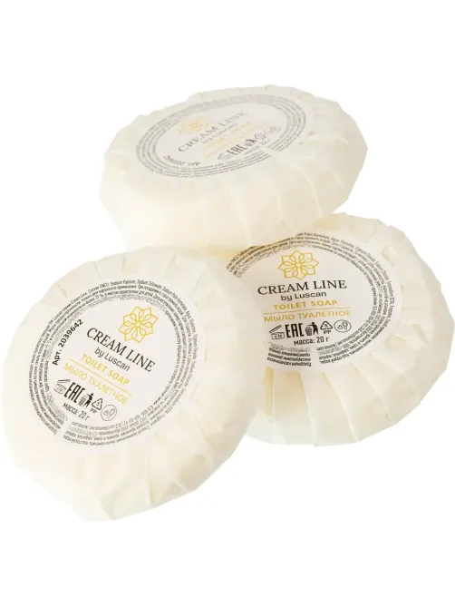 Мыло туалетное Luscan Cream Line,круглое 20гр, 350 шт/уп
