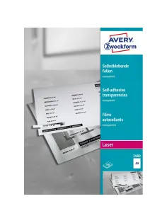 Пленка Avery Zweckform самоклеящаяся, L+K+CL,прозр., А4, 0,14 мм, 25 л