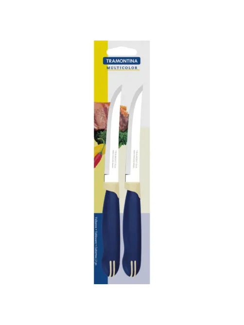 Нож для стейка гладкий Multicolor 12,5 см синий 2 шт/уп
