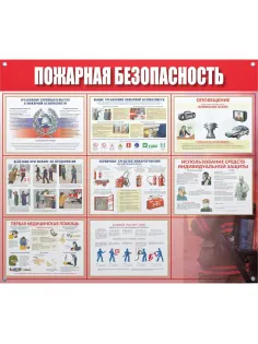 Информационный стенд-плакат Пожарная безопасность 910х700 мм