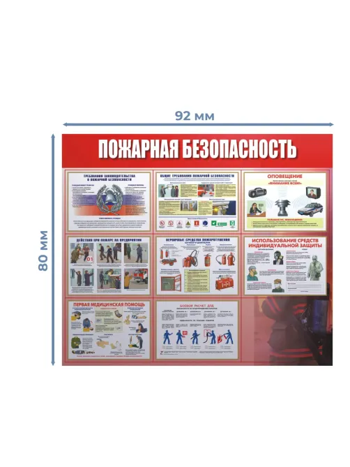 Информационный стенд-плакат Пожарная безопасность 920х800 мм