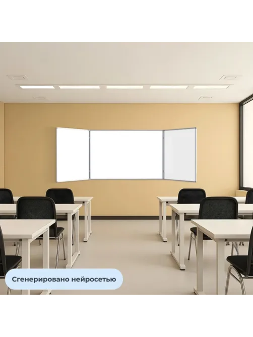 Доска магнитно-маркерная 100х300 2-створ. эмаль
