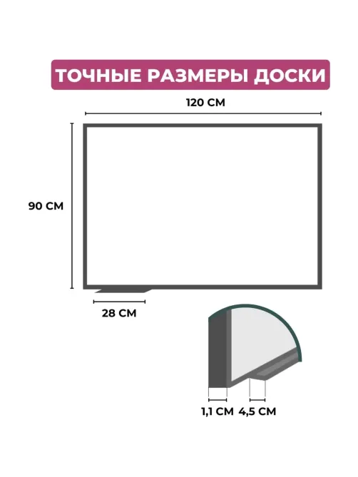 Доска магнитно-маркерная Attache Classic 90х120 (BW-PL912) ПВХпрофиль
