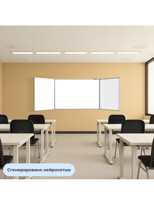 Доска магнитно-маркерная 100х300 2-створ. лак Россия