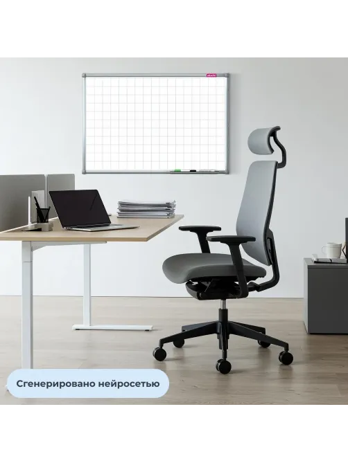 Доска магнитно-маркерная с линовкой Attache Line КЛЕТКА 60х90 лак ал. рама