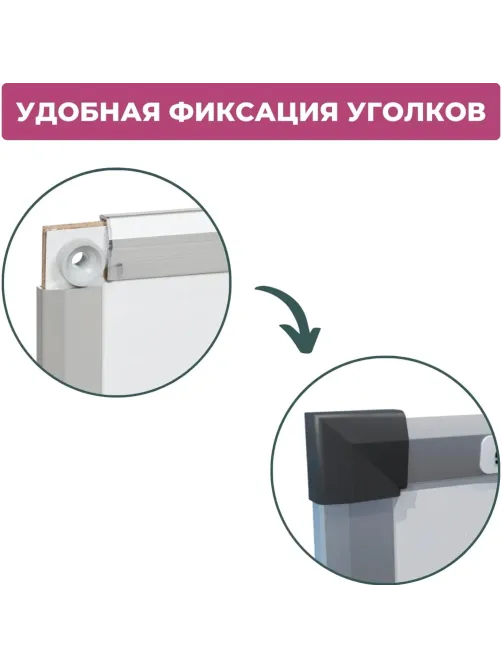 Доска магнитно-маркерная Attache 60х90 см алюм. профиль черн.угл