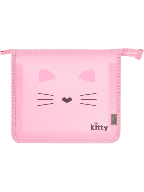 Папка для тетрадей Комус Класс Kitty А5 на молнии, пластик, ПТ-713