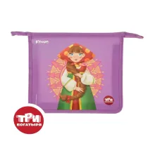 Папка для тетрадей КОМУС Три богатыря Любава,А5,1отд,на молн,пластик,ПТ 713