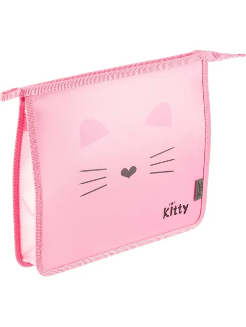 Папка для тетрадей Комус Класс Kitty А5 на молнии, пластик, ПТ-713