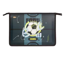 Папка для тетрадей Football синий,А4,молн.,пласт.,ПТ-813