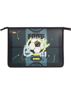 Папка для тетрадей Football синий,А4,молн.,пласт.,ПТ-813