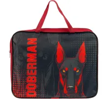 Папка для тетрадей школьника А4 с ручк+ тверд.дно, ШИРОКАЯ,ПШ-11, DOBERMAN