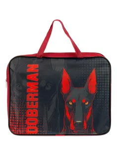 Папка для тетрадей школьника А4 с ручк+ тверд.дно, ШИРОКАЯ,ПШ-11, DOBERMAN