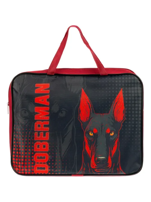 Папка для тетрадей школьника А4 с ручк+ тверд.дно, ШИРОКАЯ,ПШ-11, DOBERMAN