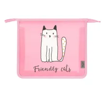 Папка для тетрадей  Friendly cats,А5,на молн., пластик, ПТ-713