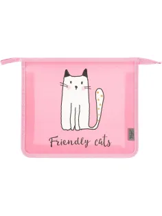 Папка для тетрадей  Friendly cats,А5,на молн., пластик, ПТ-713