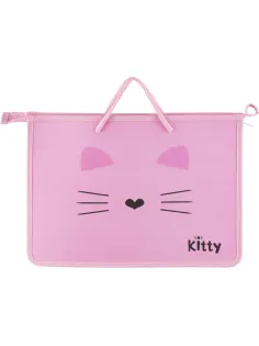 Папка для тетрадей Комус Класс Kitty  А4 на молн с ручк,пластик, 45мм,ПТ-15