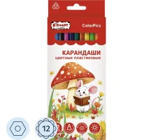 Карандаши цветные 12цв. 6-гран пласт.корпус