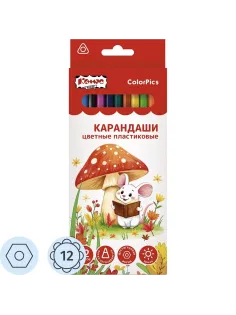 Карандаши цветные 12цв. 6-гран пласт.корпус