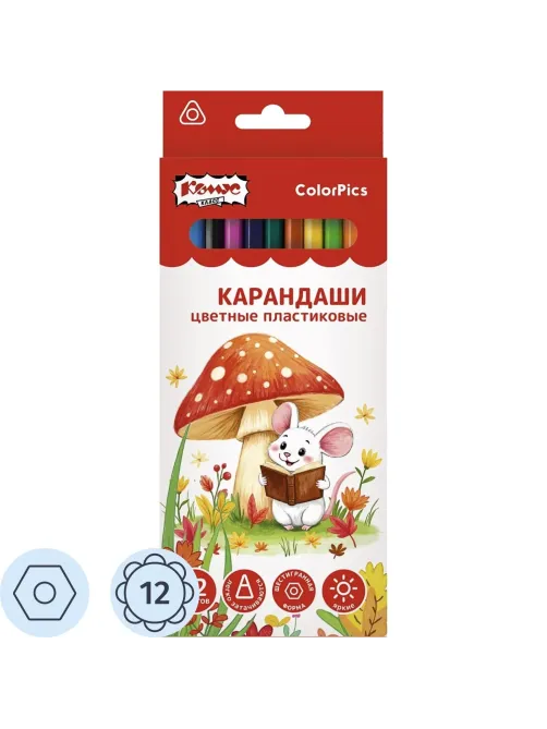 Карандаши цветные 12цв. 6-гран пласт.корпус