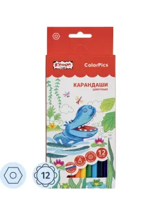 Карандаши цветные 12цветов Комус Класс ColorPics, шестигранные