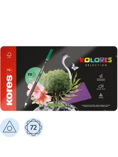 Карандаши цветные Kores Kolores 3-гран 3мм 72 цв/наб в металл.коробке 93372