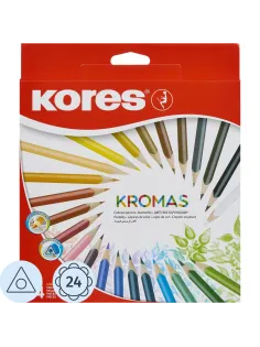 Карандаши цветные 24цв 3-гран Kores Kromas 93392
