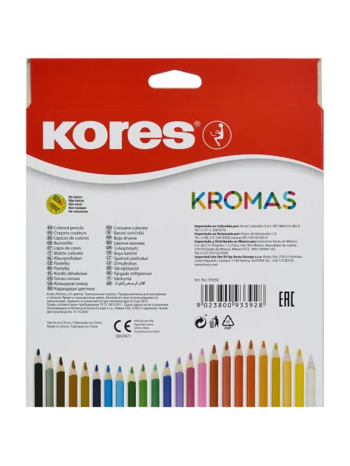 Карандаши цветные 24цв 3-гран Kores Kromas 93392