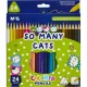 Карандаши цветные So Many Cats деревянные трехгранные, 24 цвета в наборе