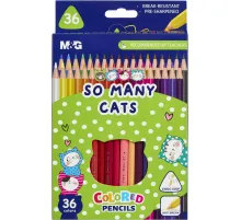 Карандаши цветные So Many Cats деревянные трехгранные, 36 цветов в наборе
