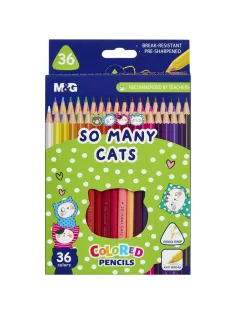 Карандаши цветные So Many Cats деревянные трехгранные, 36 цветов в наборе