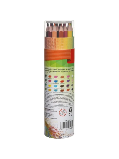 Карандаши цветные Deli Enovation EC112-24 3-гран. пластик 24цв/наб бум туба