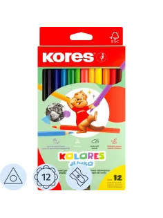 Карандаши цветные 12цв 3-гран,точилка Kores Jumbo 93512.01