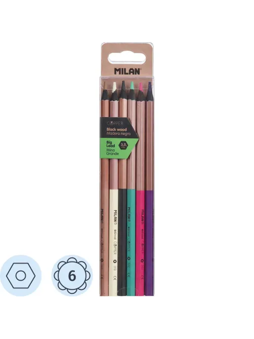 Карандаши цветные Milan Copper, 6 цв., 713206