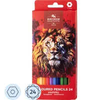 Карандаши цветные RED LION 3554, 24цв\уп, картон.упак. с подвесом
