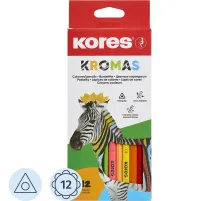 Карандаши цветные 12цв 3-гран Kores Kromas 93391
