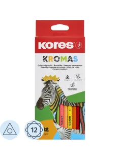 Карандаши цветные 12цв 3-гран Kores Kromas 93391