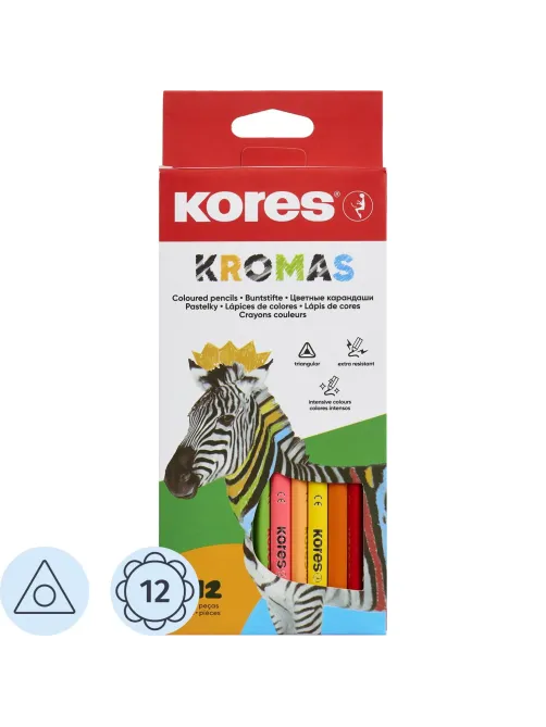 Карандаши цветные 12цв 3-гран Kores Kromas 93391