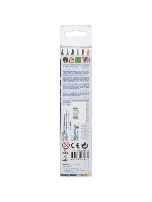 Карандаши цветные Milan Happy Bots, 6 цв., 072331506HB