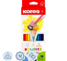 Карандаши цветные 12цв 3-гран,точилка Kores 93312.01