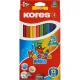 Карандаши цветные 12цв 3-гран,точилка Kores Jumbo 93512.01