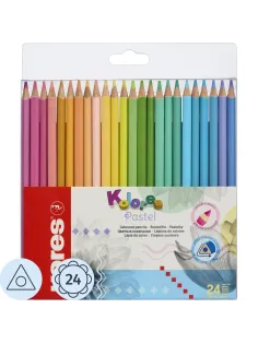 Карандаши цветные 24 цв. 3-гран, Kores Kolores Pastel, 93321