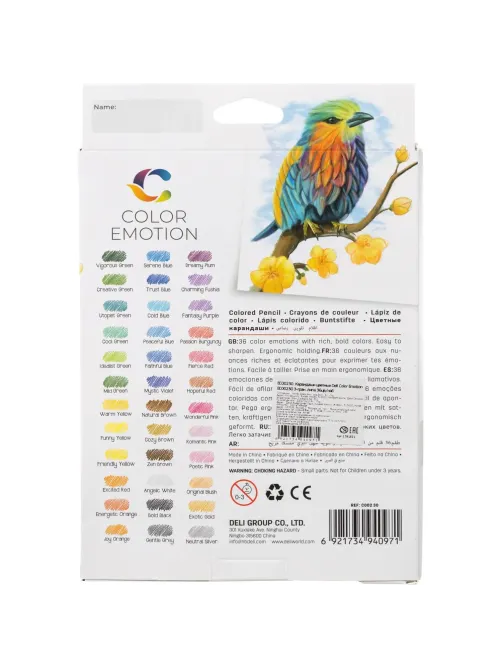 Карандаши цветные Deli Color Emotion EC00230 3-гран. липа 36цв/наб